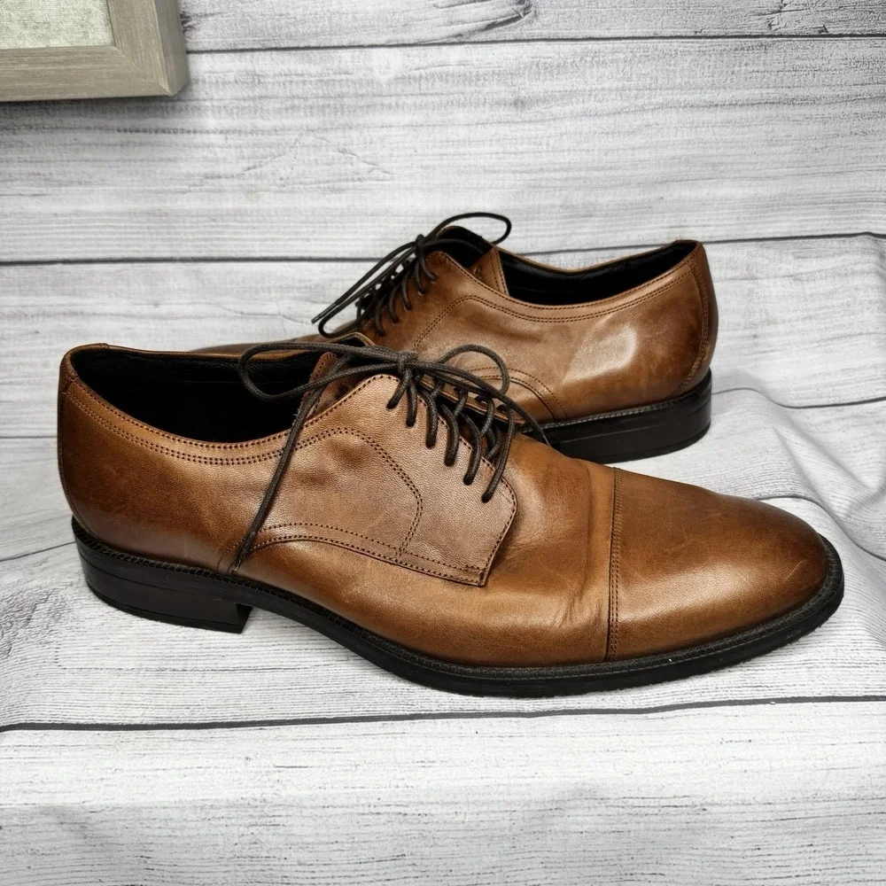 Cole Haan‎ Tan Leather Classic Captoe Oxford Dress Shoes Men's Size 12M C34138